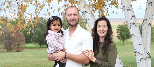 Kris and Samantha family banner