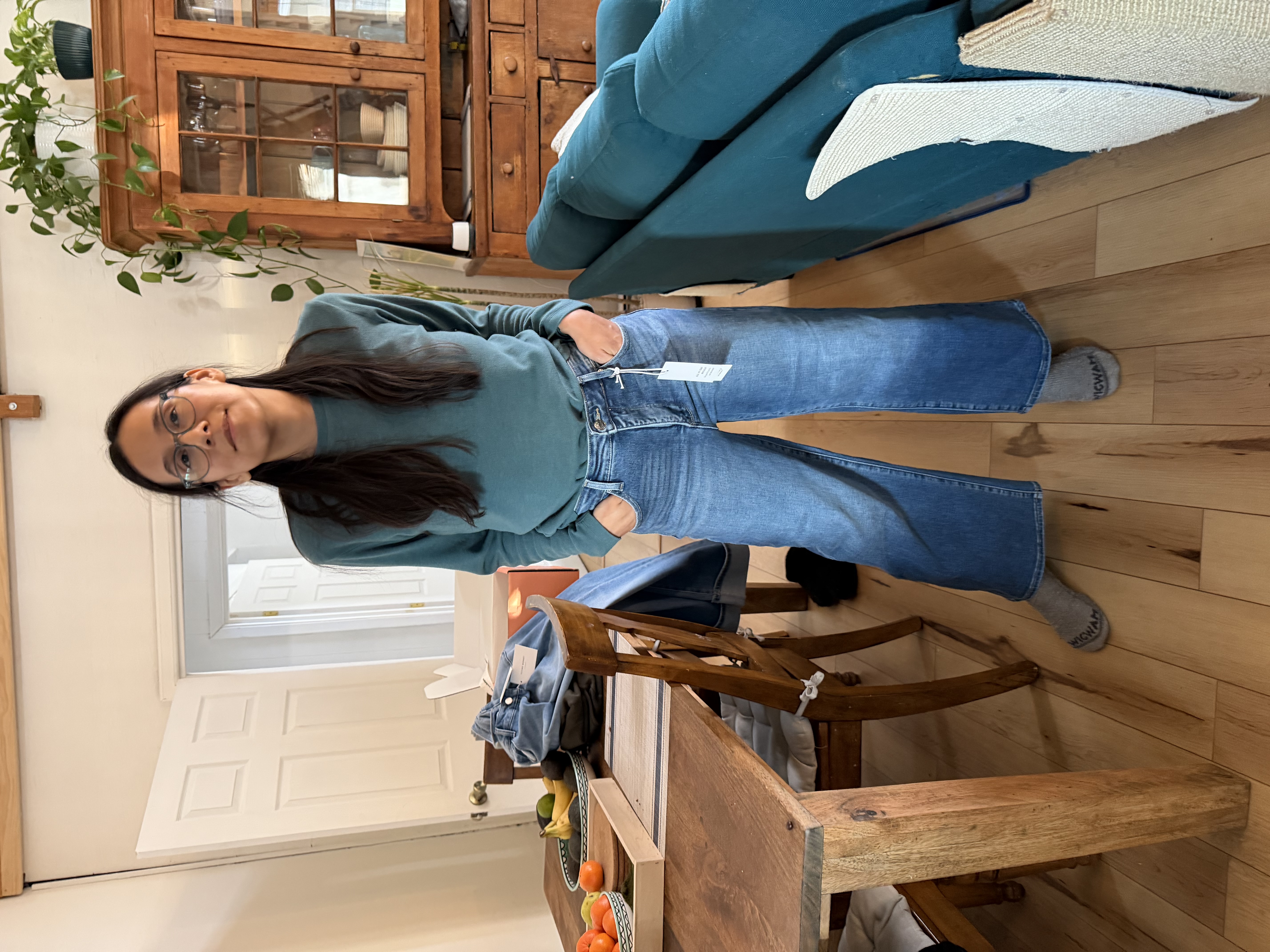 Trying on new clothing trends